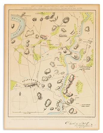 (CIVIL WAR.) Charles Sholl, topographical engineer. Group of 4 small-scale color-printed battle plans.